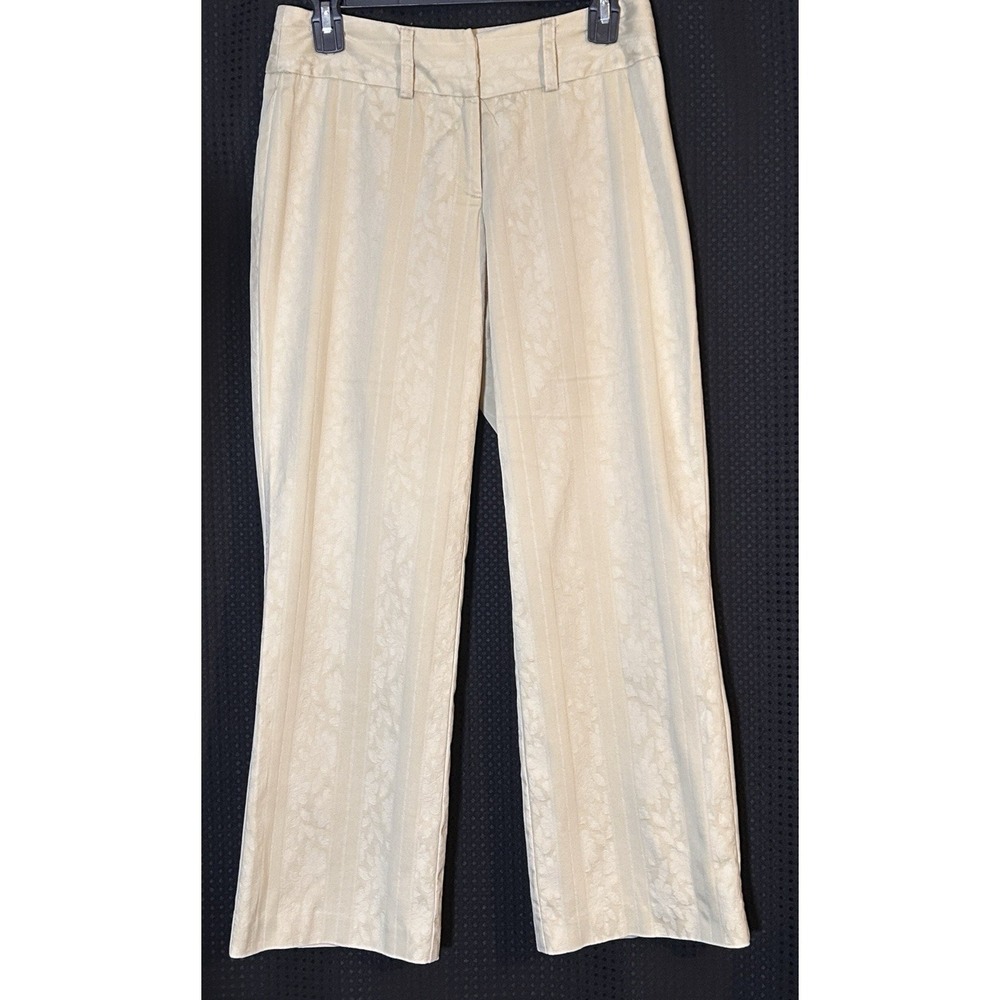 Lillie Rubin Cotton Blend Floral on Floral Jacquard Pants Size 2 Vintage USA